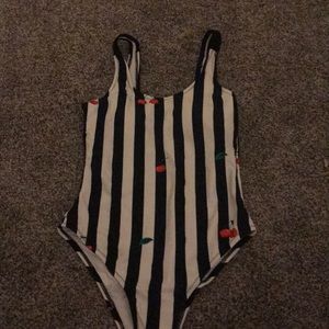 NWT striped cherry cupshe one piece